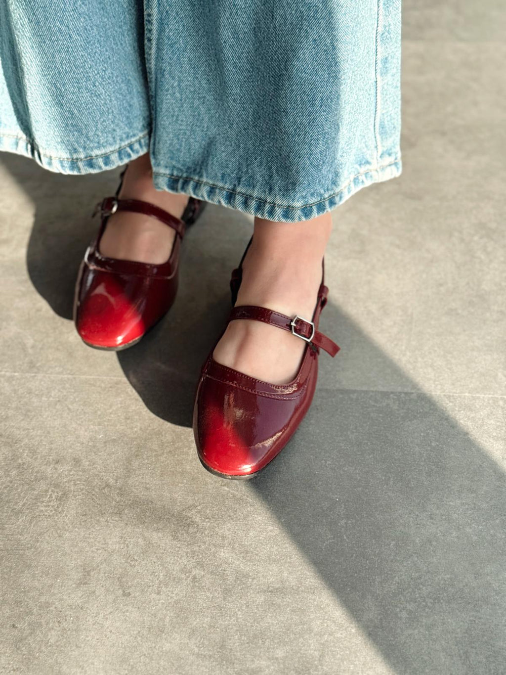 Minor Bordeaux Patent Faux Leather Women's Mary Jane
