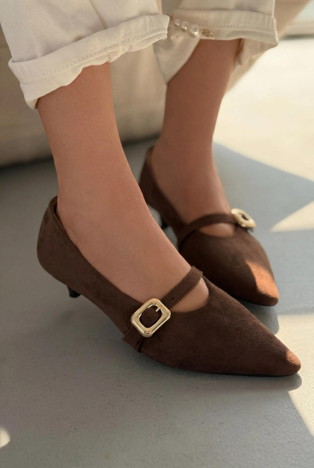 Karden Light Brown Suede Women's Stilettos