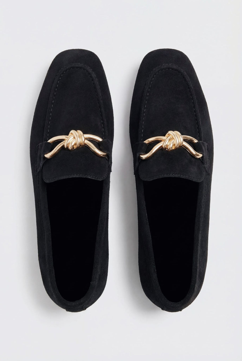 Avelis Black Suede Bow Detail Women's Loafers