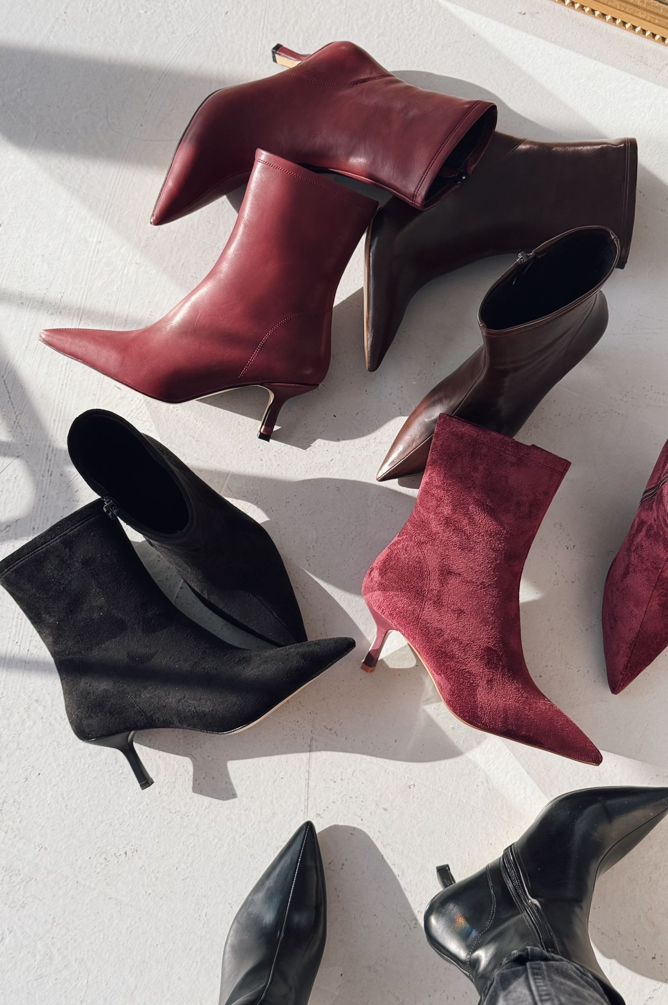 Orvex Bordeaux Suede Stiletto Heel Women's Boots