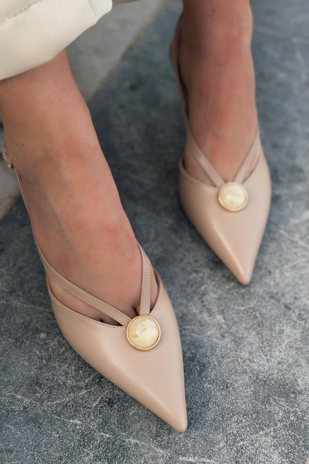 Lorisse Nude Faux Leather Women's Stilettos