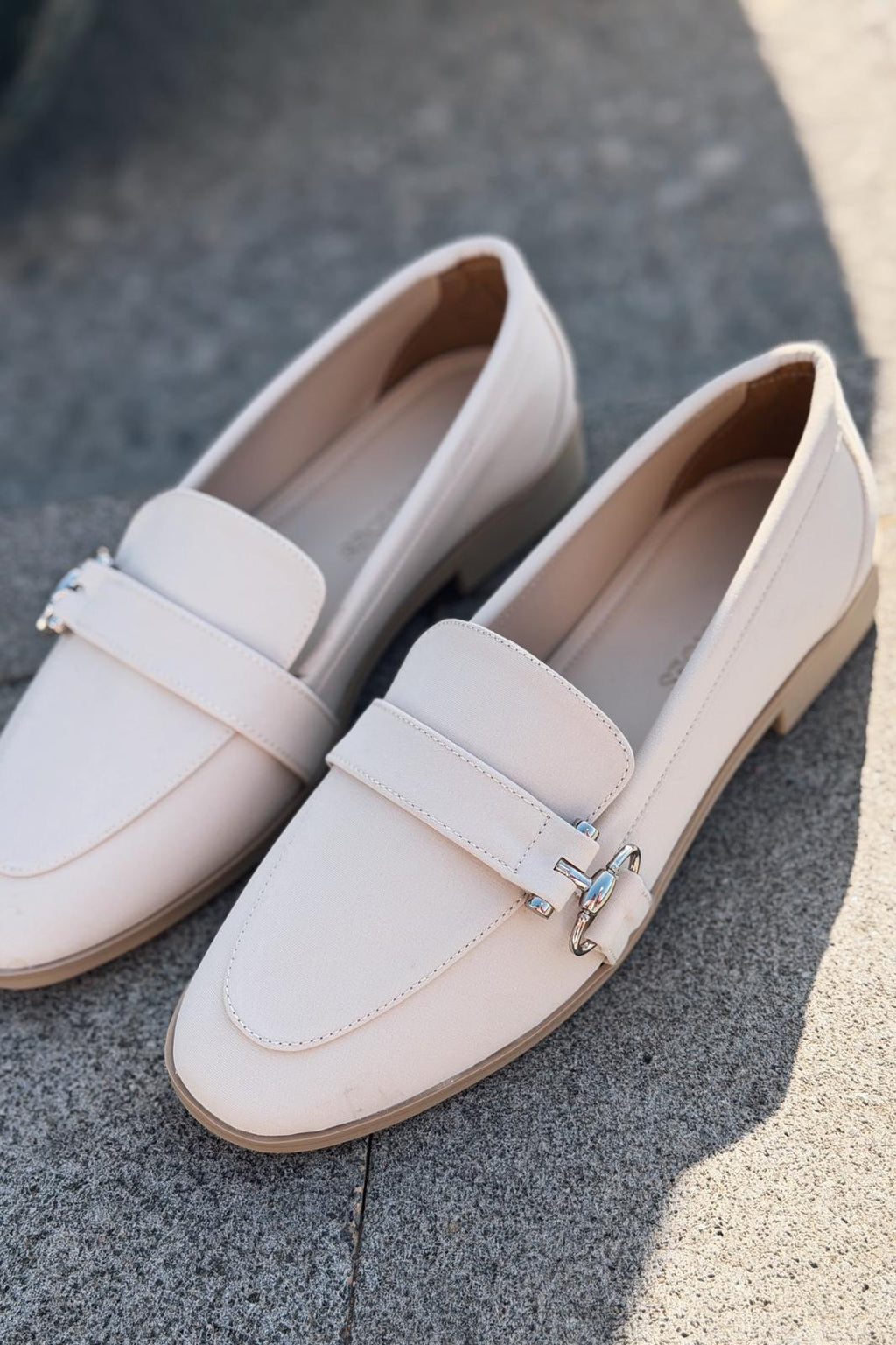 Torlax Beige Satin Women's Loafers