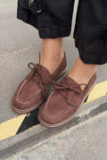 Morin Dark Brown Suede Women's Oxford Shoes