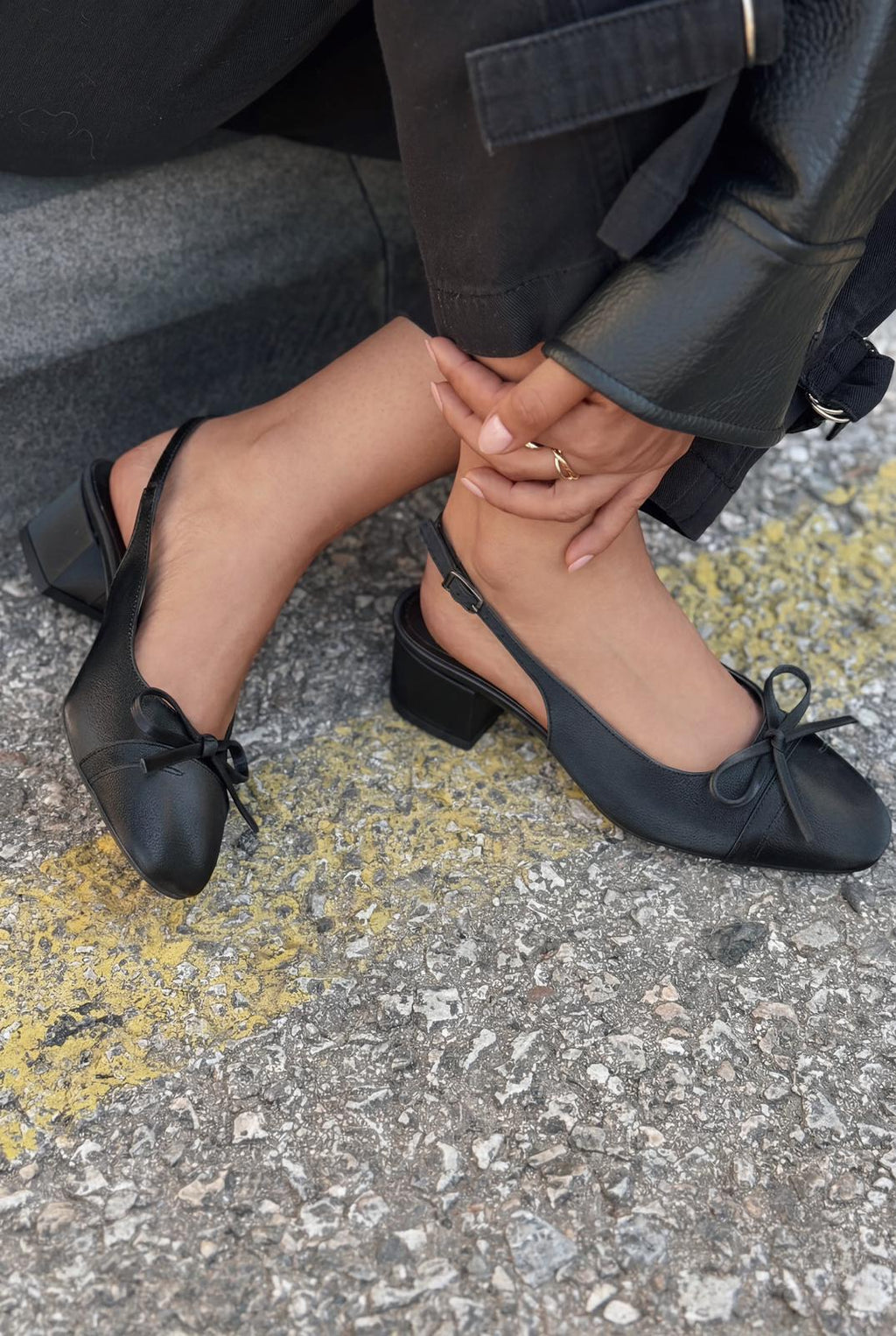 Rivka Black Satin Women's Mary Jane