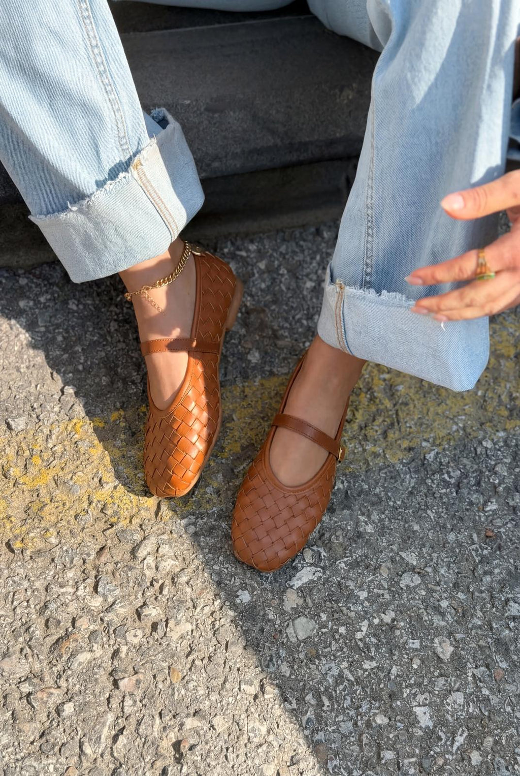Roselle Tan Faux Leather Women's Flats