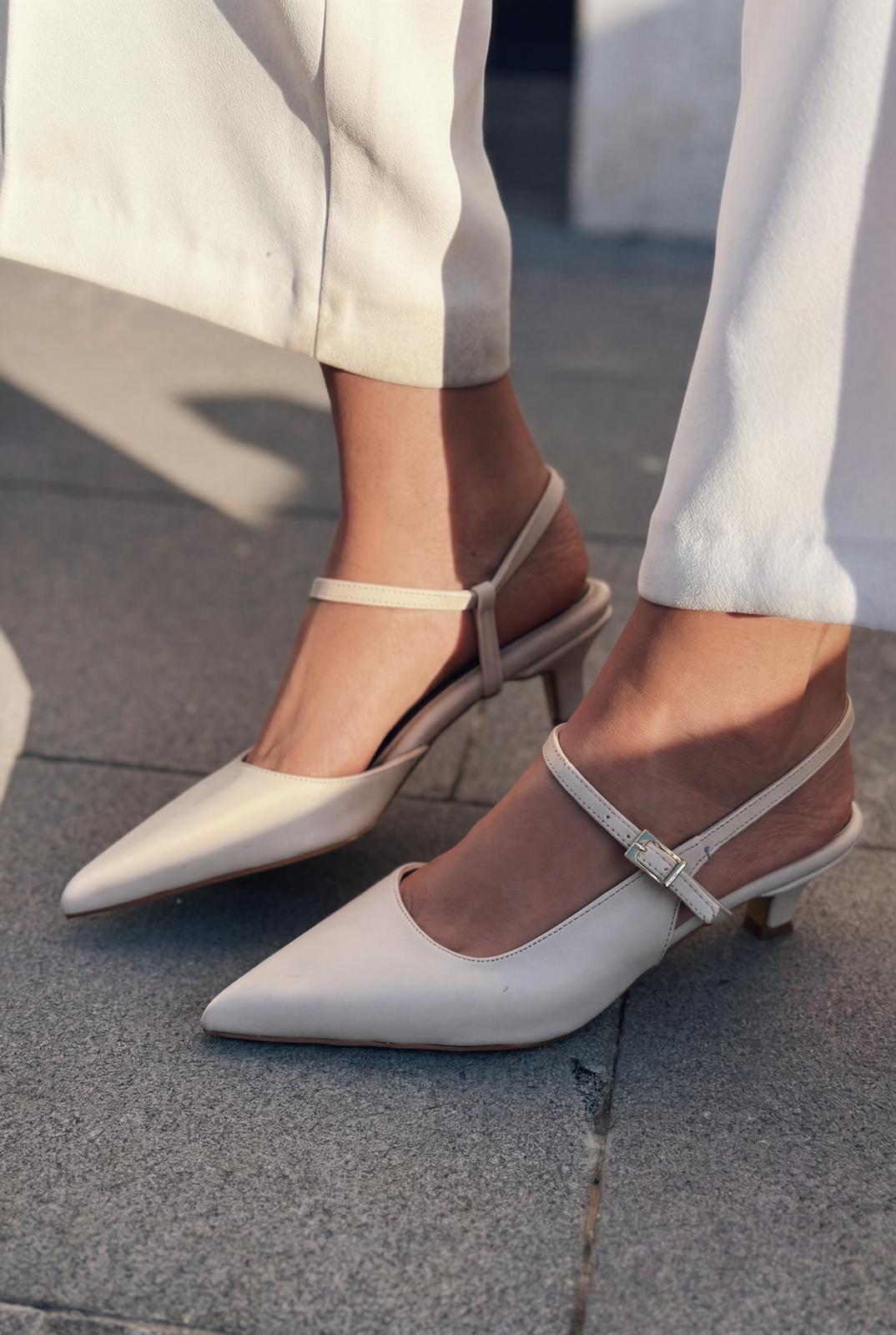 Torev Beige Faux Leather Women's Stilettos