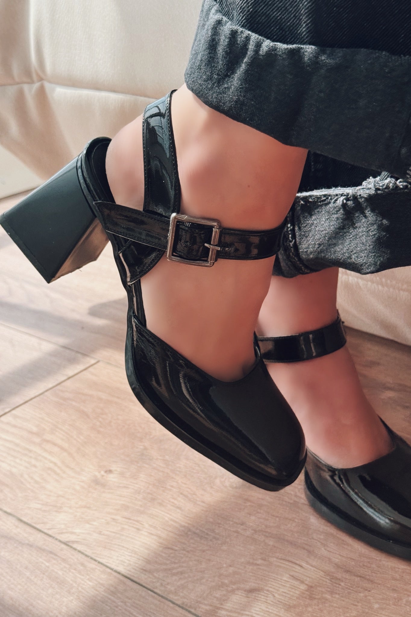 Melora Black Patent Faux Leather Women's Mary Jane