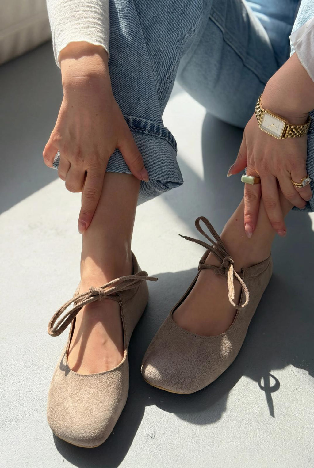 Belith Taupe Suede Women's Flats