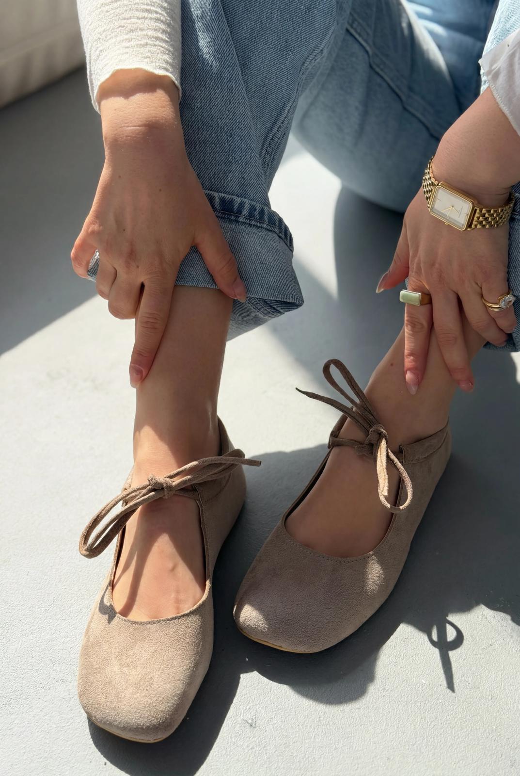 Belith Taupe Suede Women's Flats