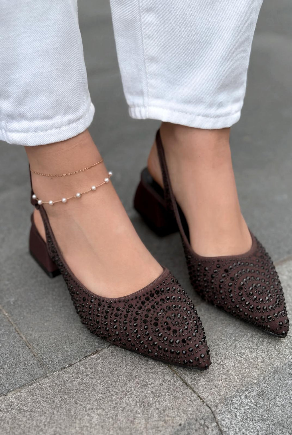 Dunes Light Brown Satin Women's Pumps