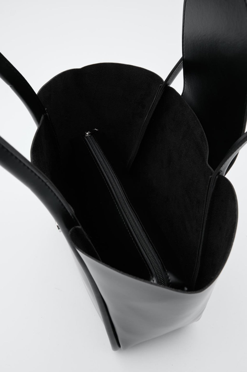 Jolin Black Faux Leather Shoulder Bag with Makeup Pouch