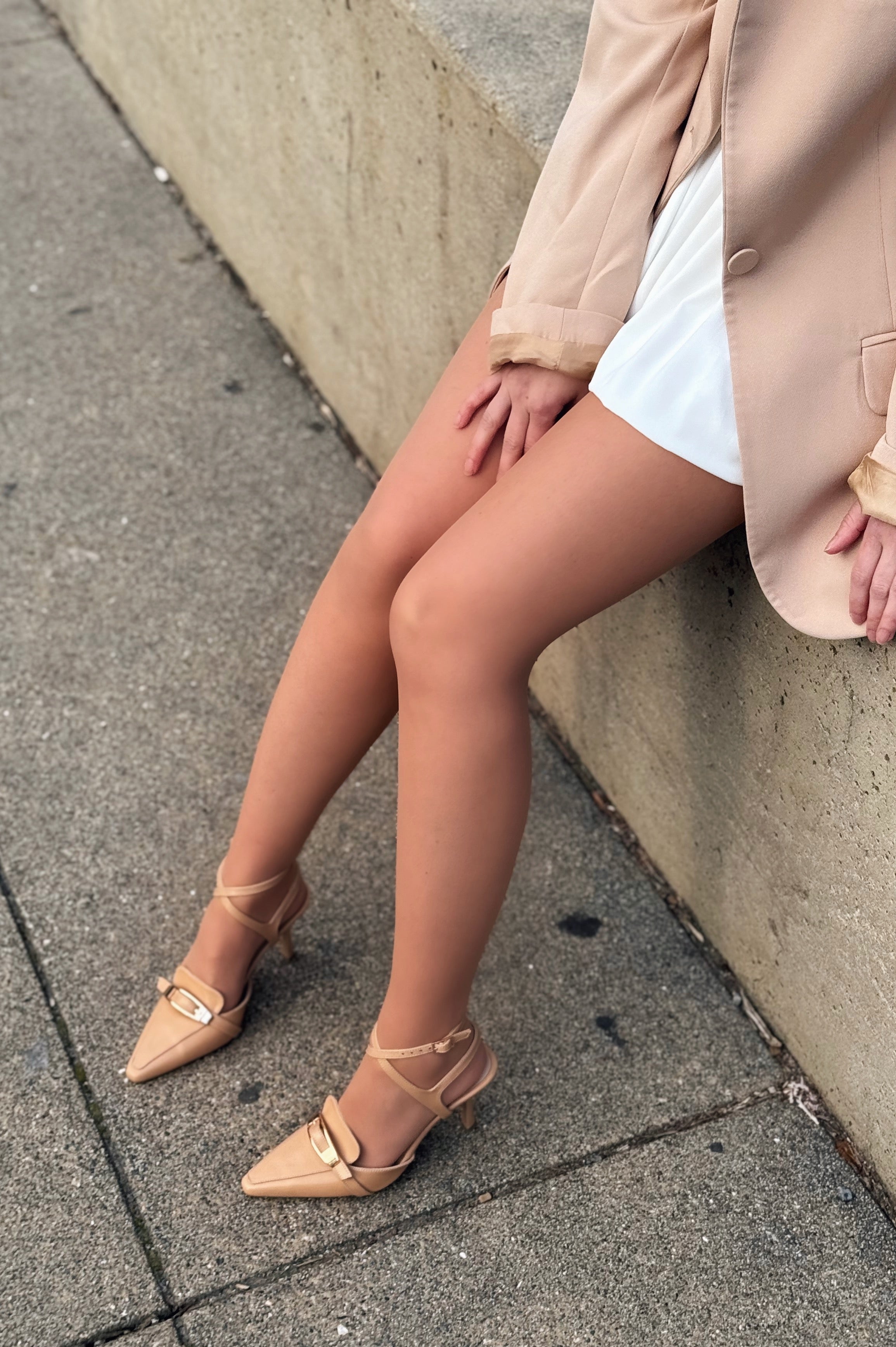 Vorno Nude Faux Leather Women's Stiletto
