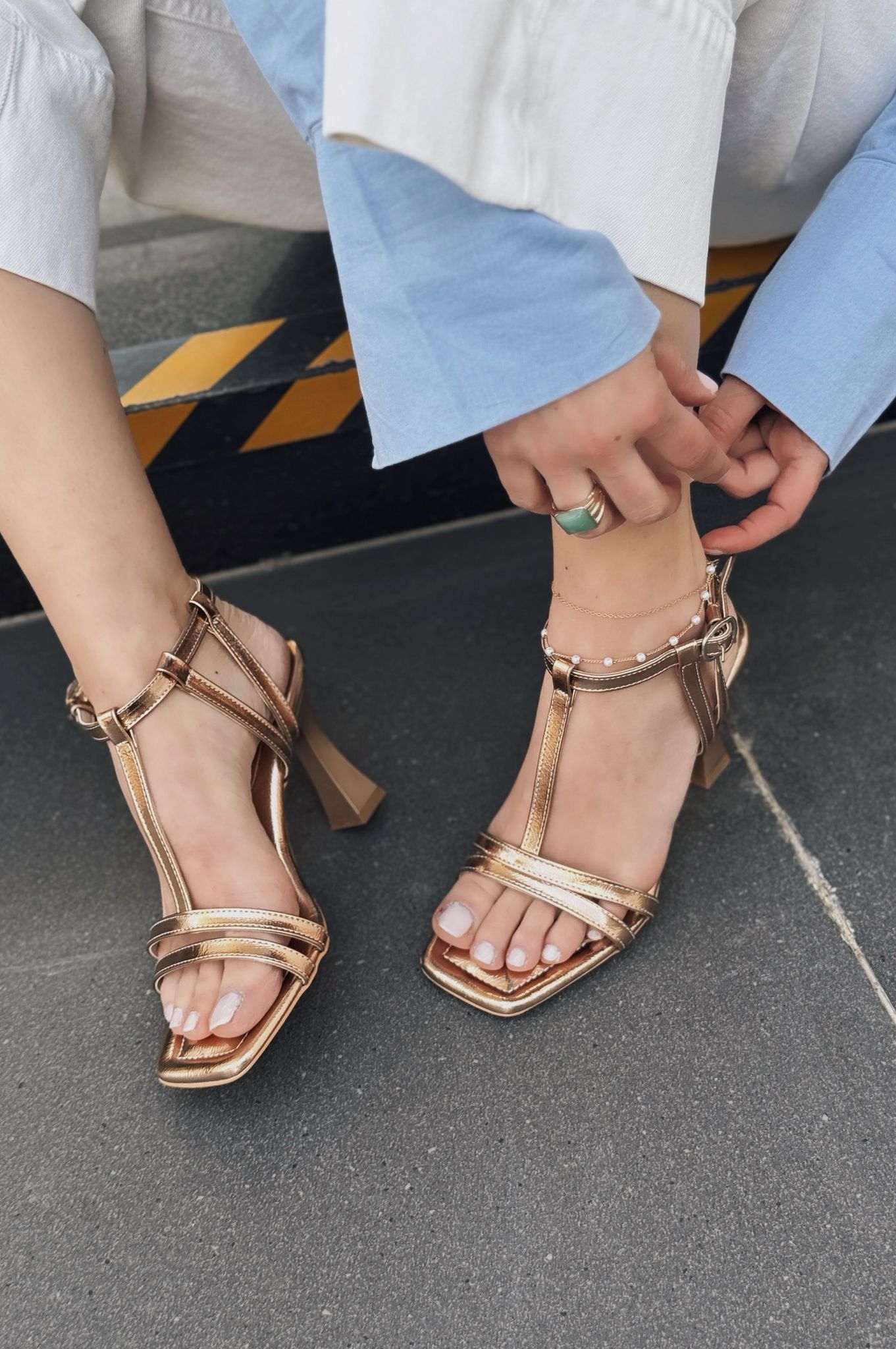 Ellanxa Bronze Patent Faux Leather Women's Pumps
