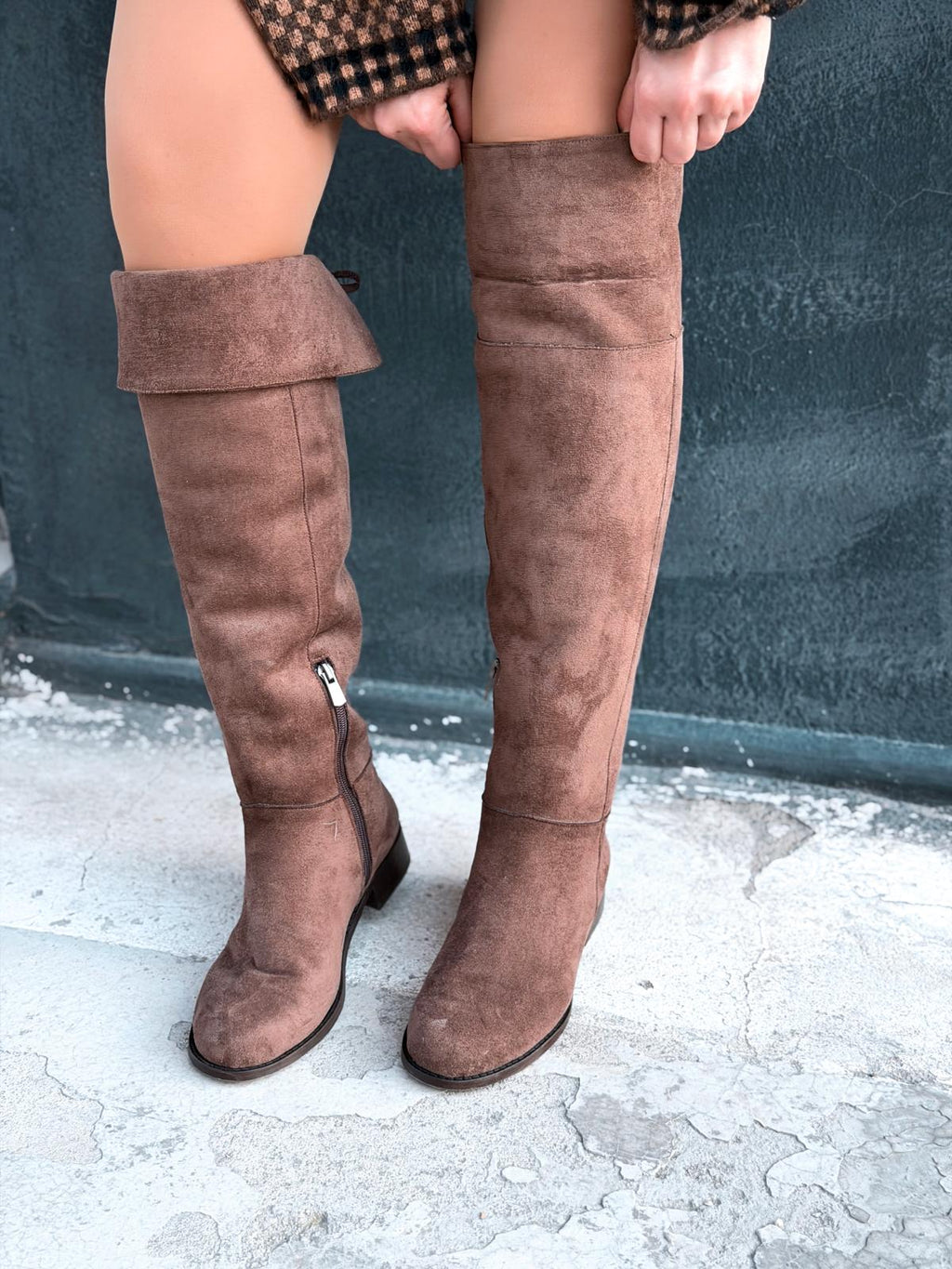 Jolvern Brown Suede Fringe Detail Women's Boots