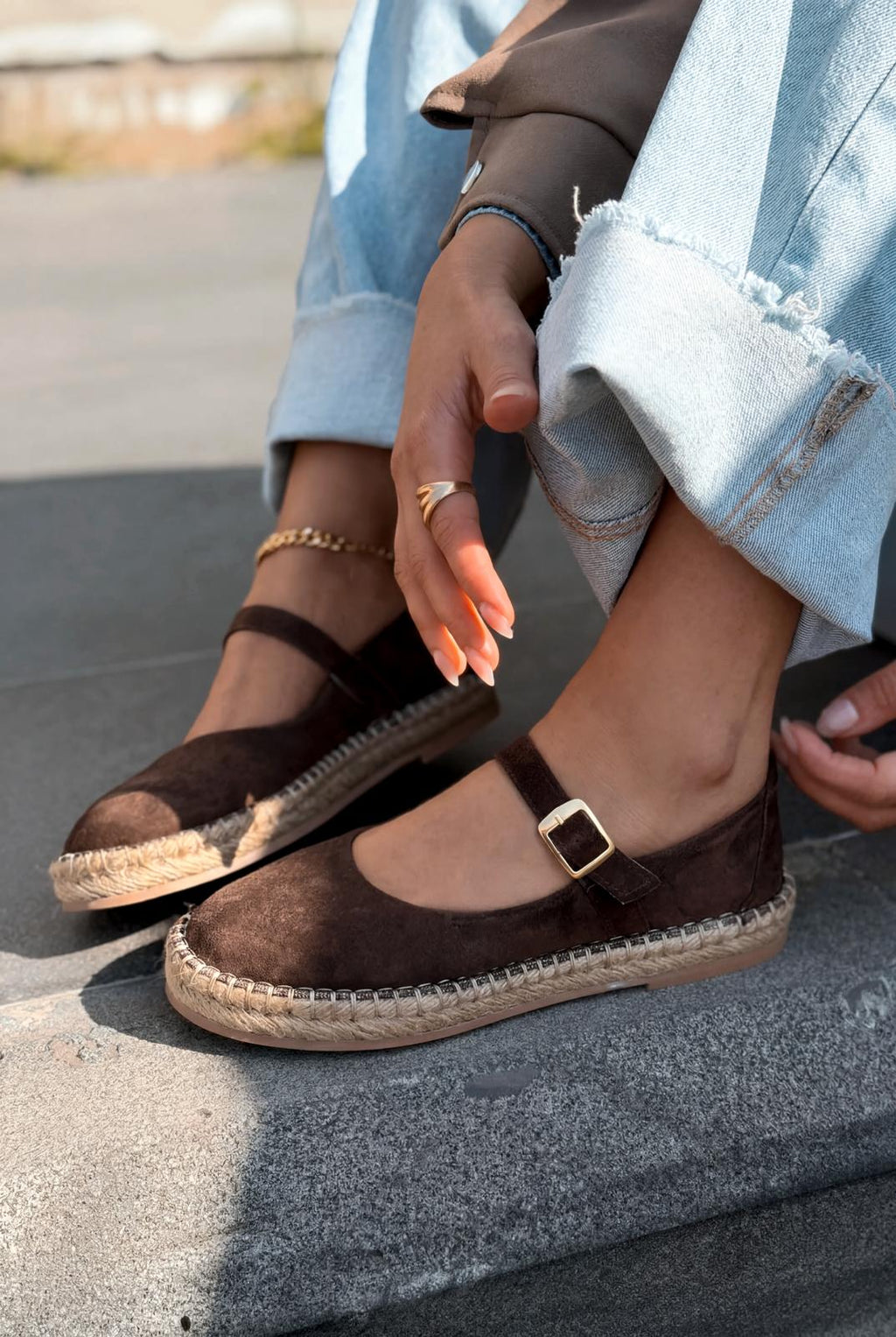 Marena Dark Brown Genuine Suede Women's Espadrille