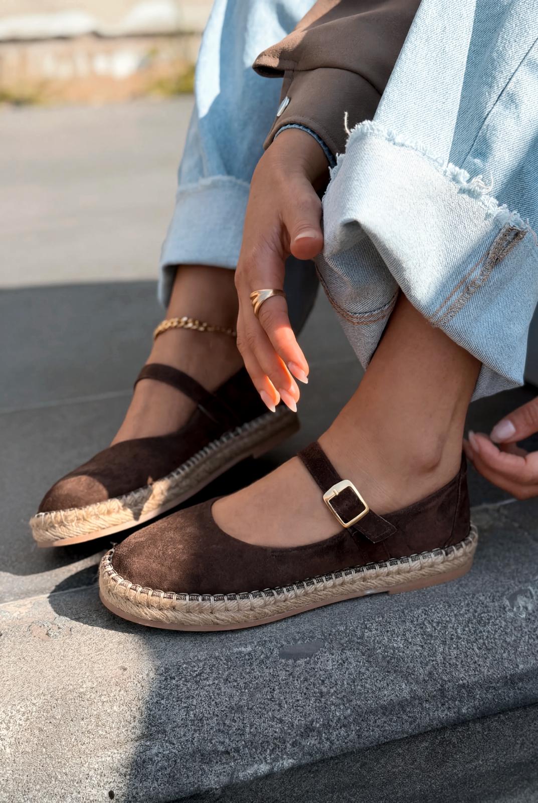 Marena Dark Brown Genuine Suede Women's Espadrille