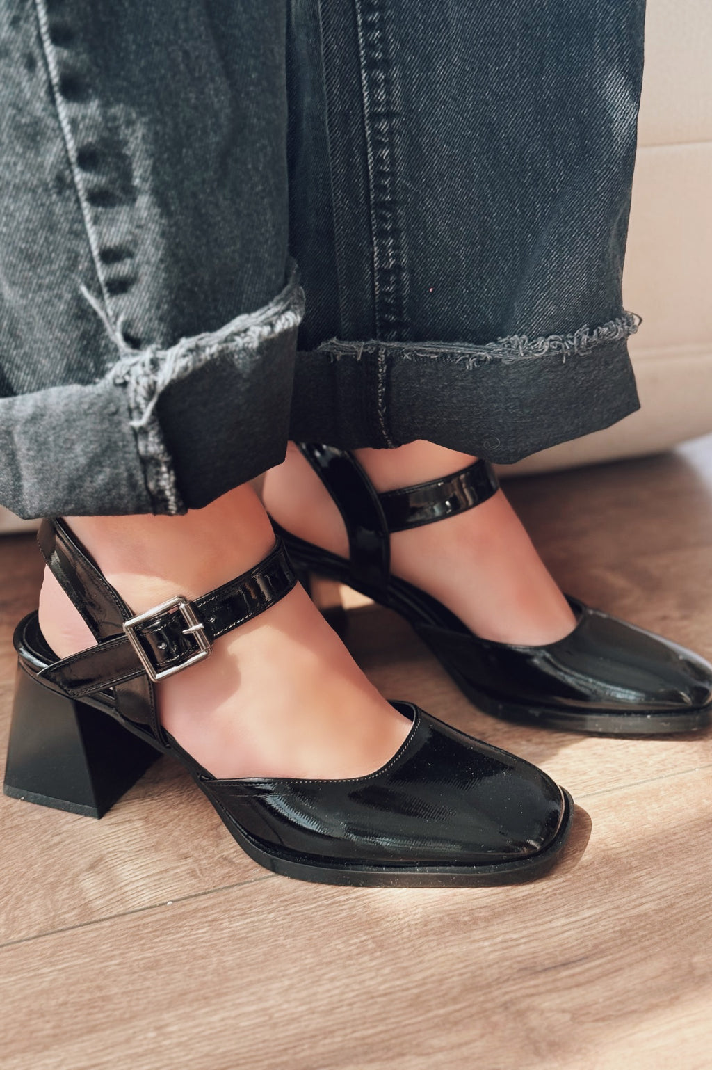 Melora Black Patent Faux Leather Women's Mary Jane