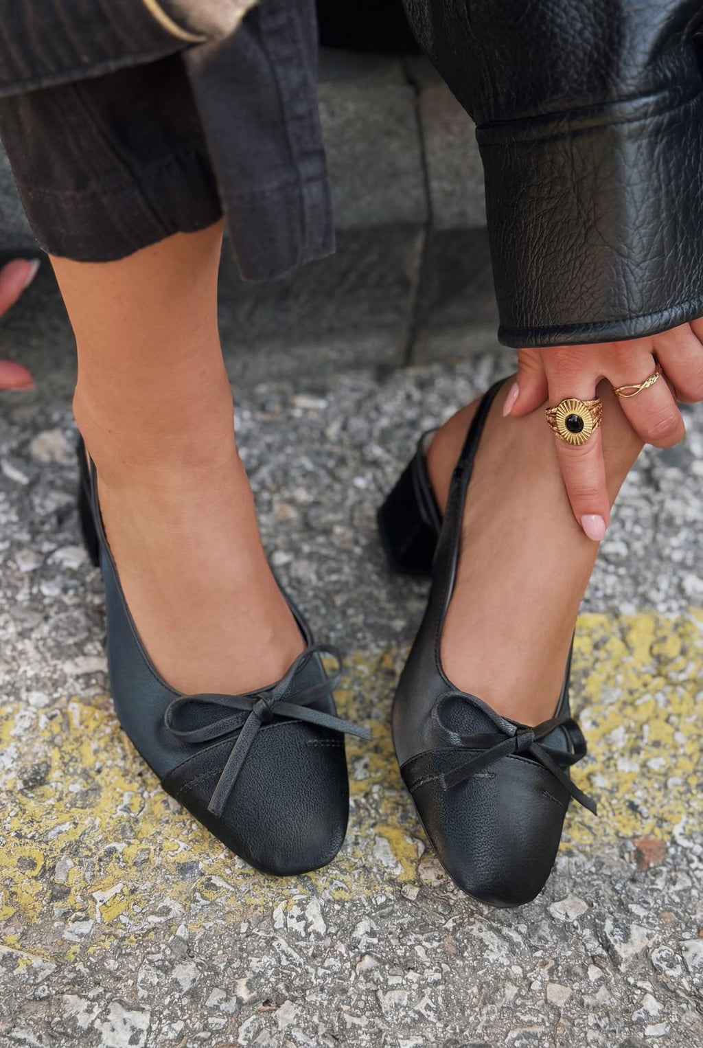 Rivka Black Satin Women's Mary Jane