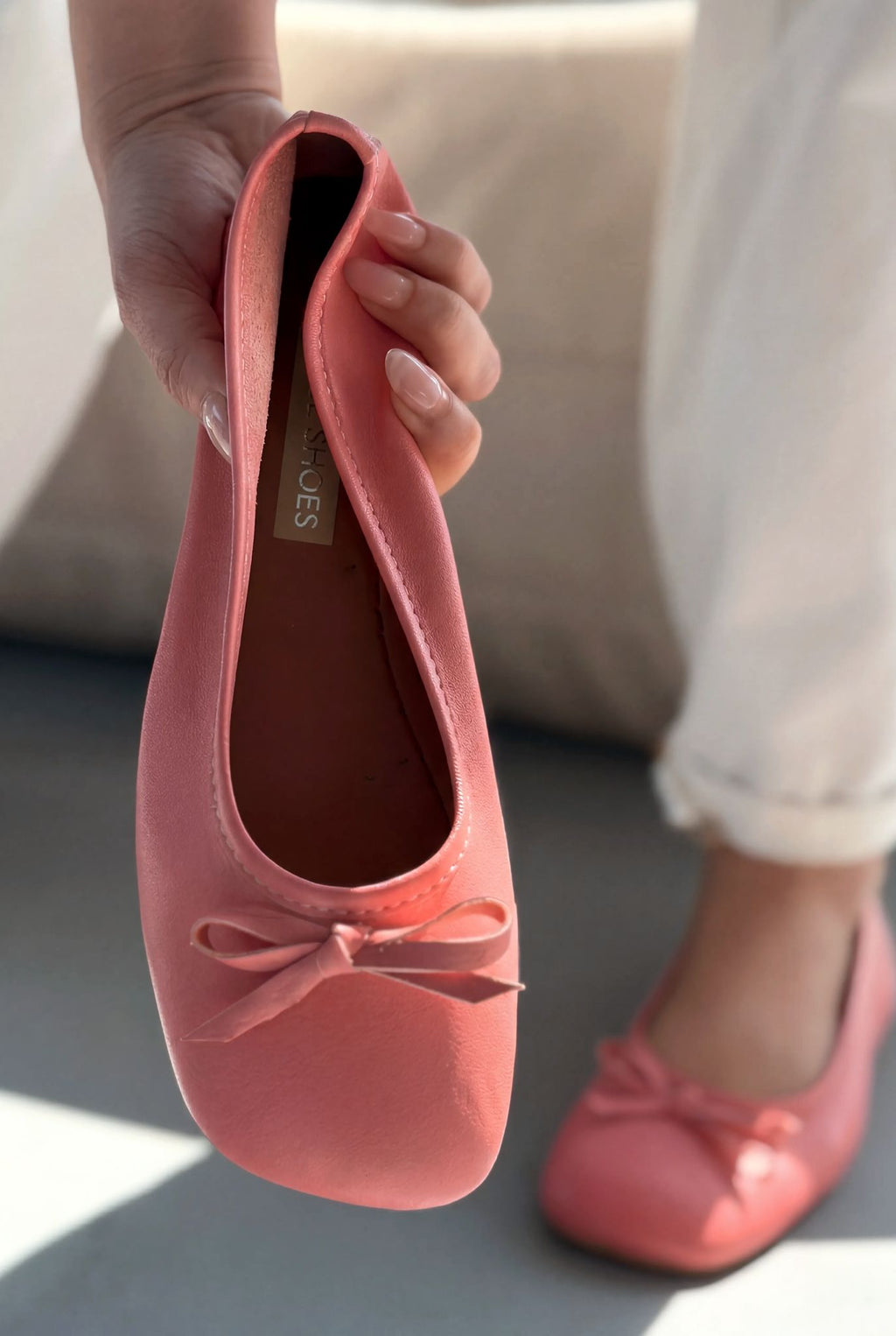 Telion Blush Genuine Leather Women's Flats
