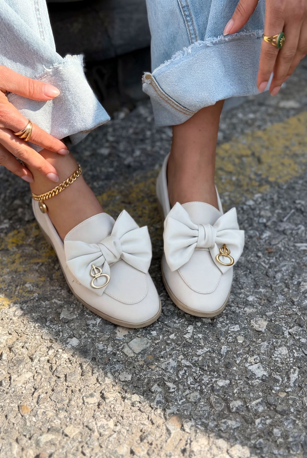 Norrada Beige Satin Women's Loafers