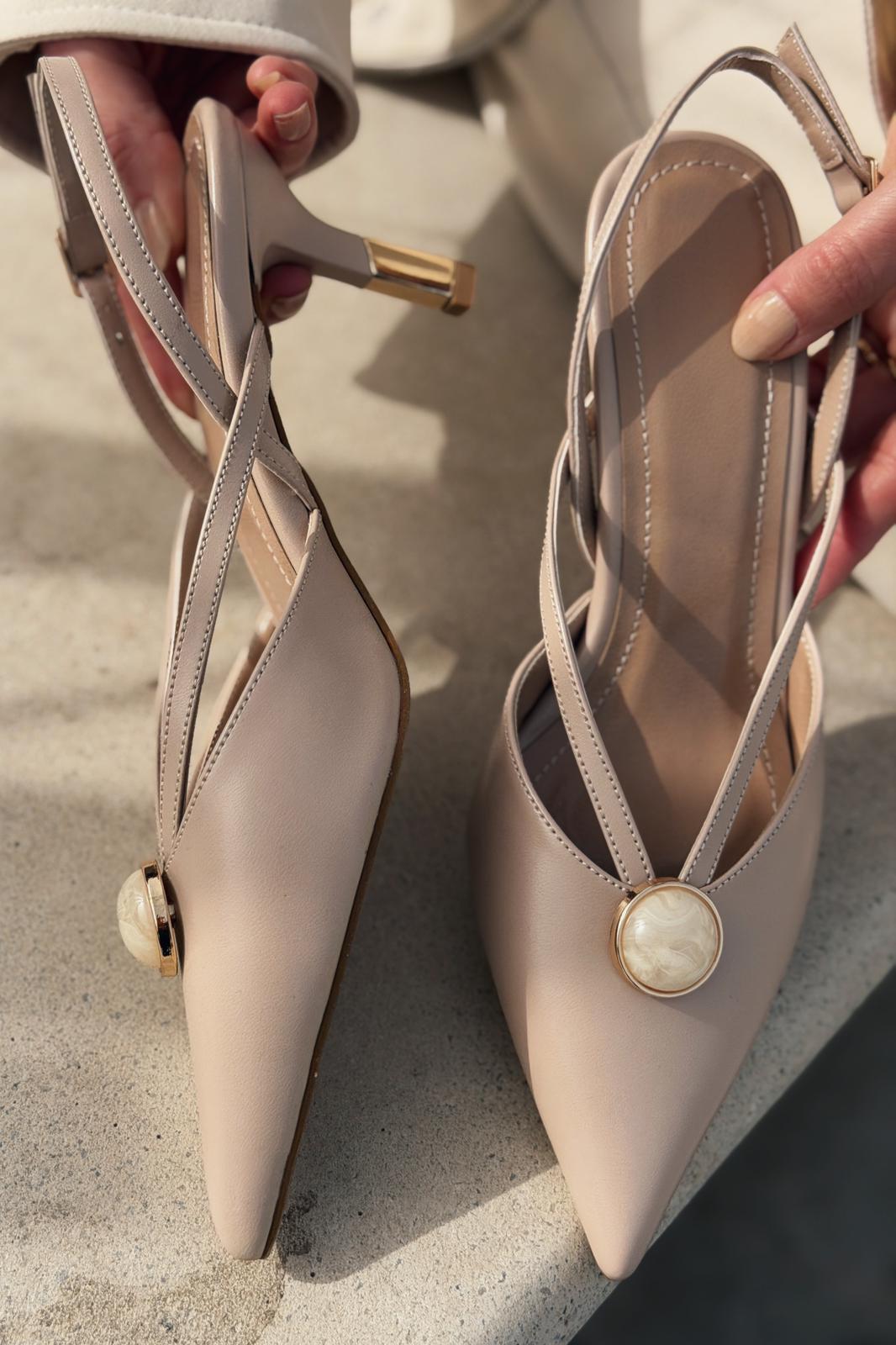 Lorisse Nude Faux Leather Women's Stilettos