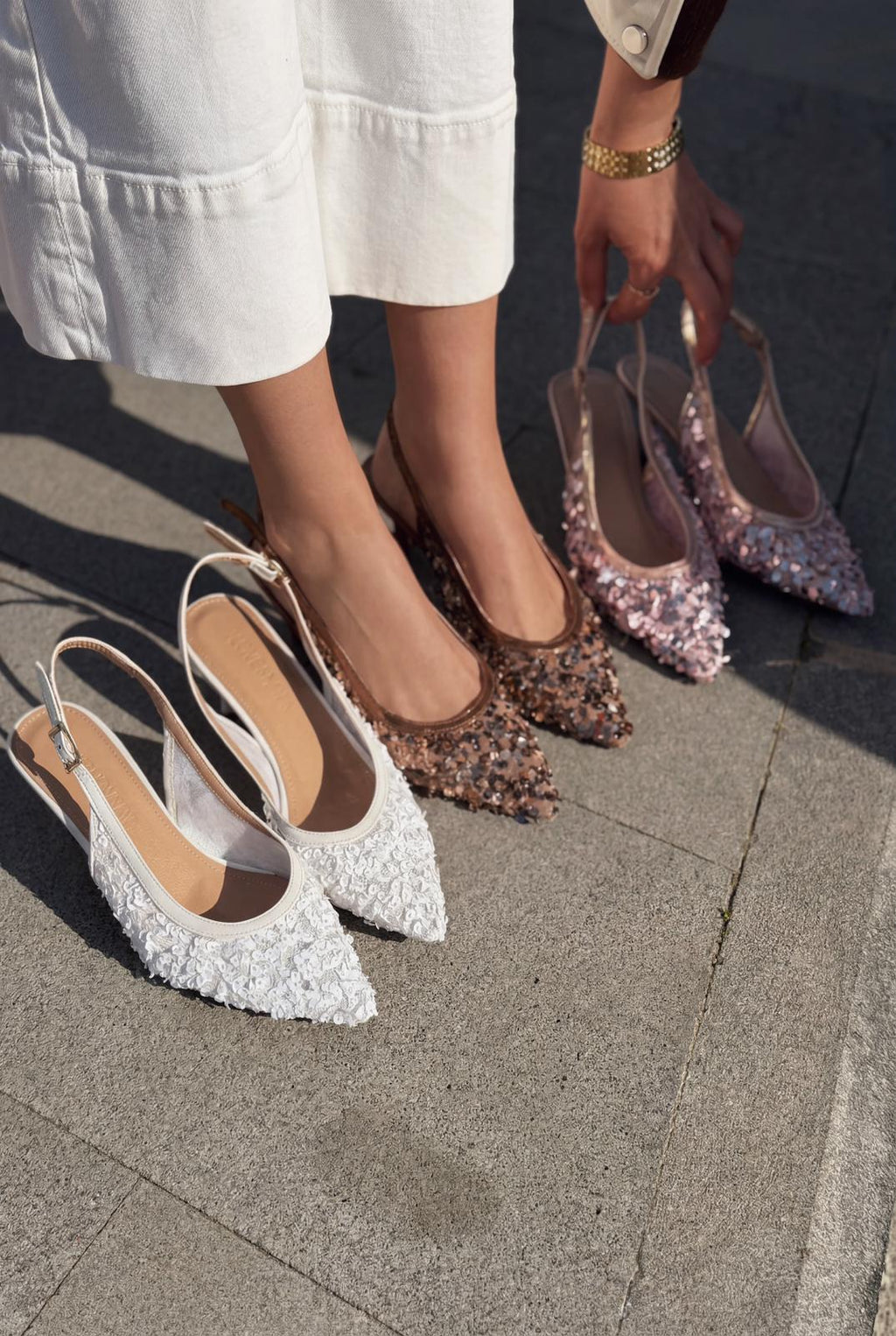 Selorine Bronze Sequin Women's Stilettos