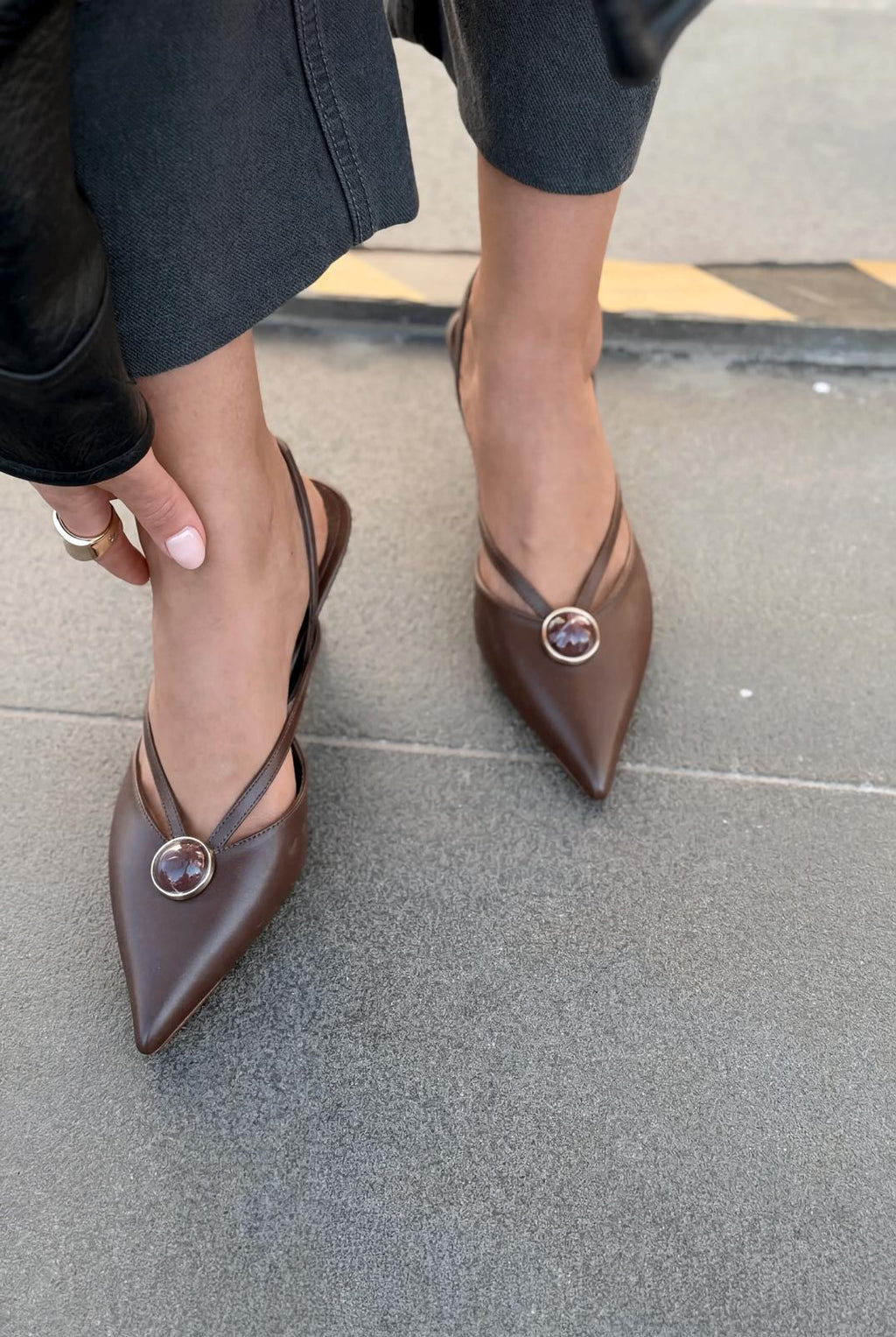 Lorisse Light Brown Faux Leather Women's Stiletto