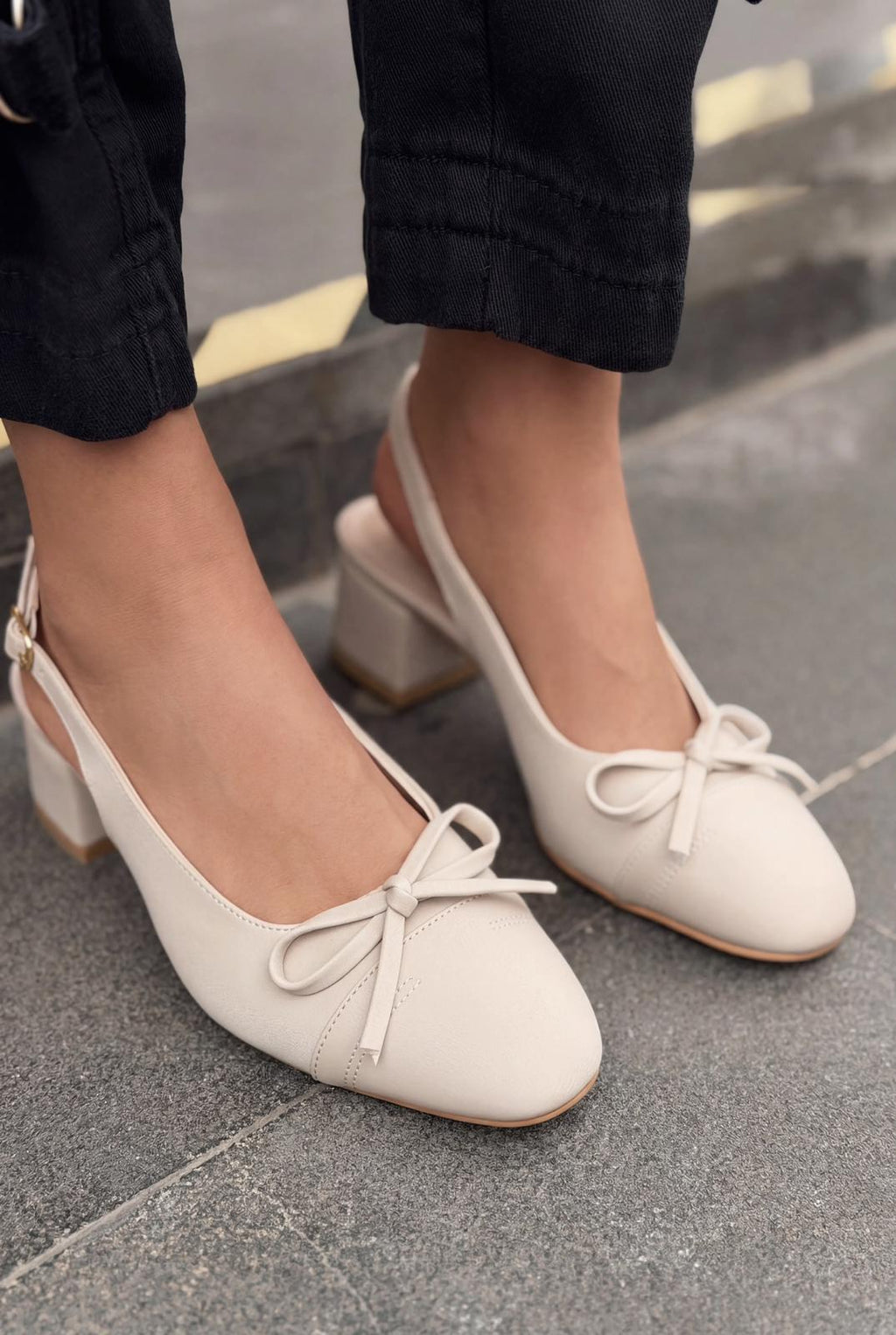 Rivka Beige Satin Women's Mary Jane