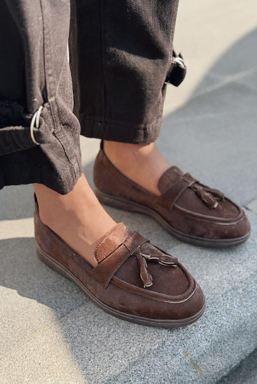 Yorvik Dark Brown Satin Women's Loafers