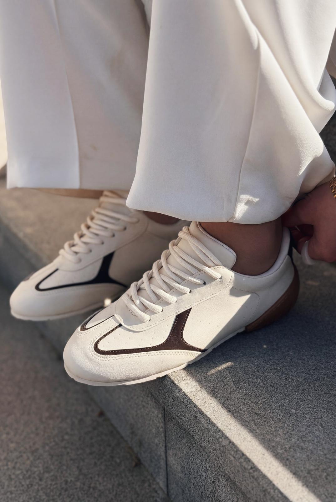 Rosven Taupe Faux Leather Women's Sneakers