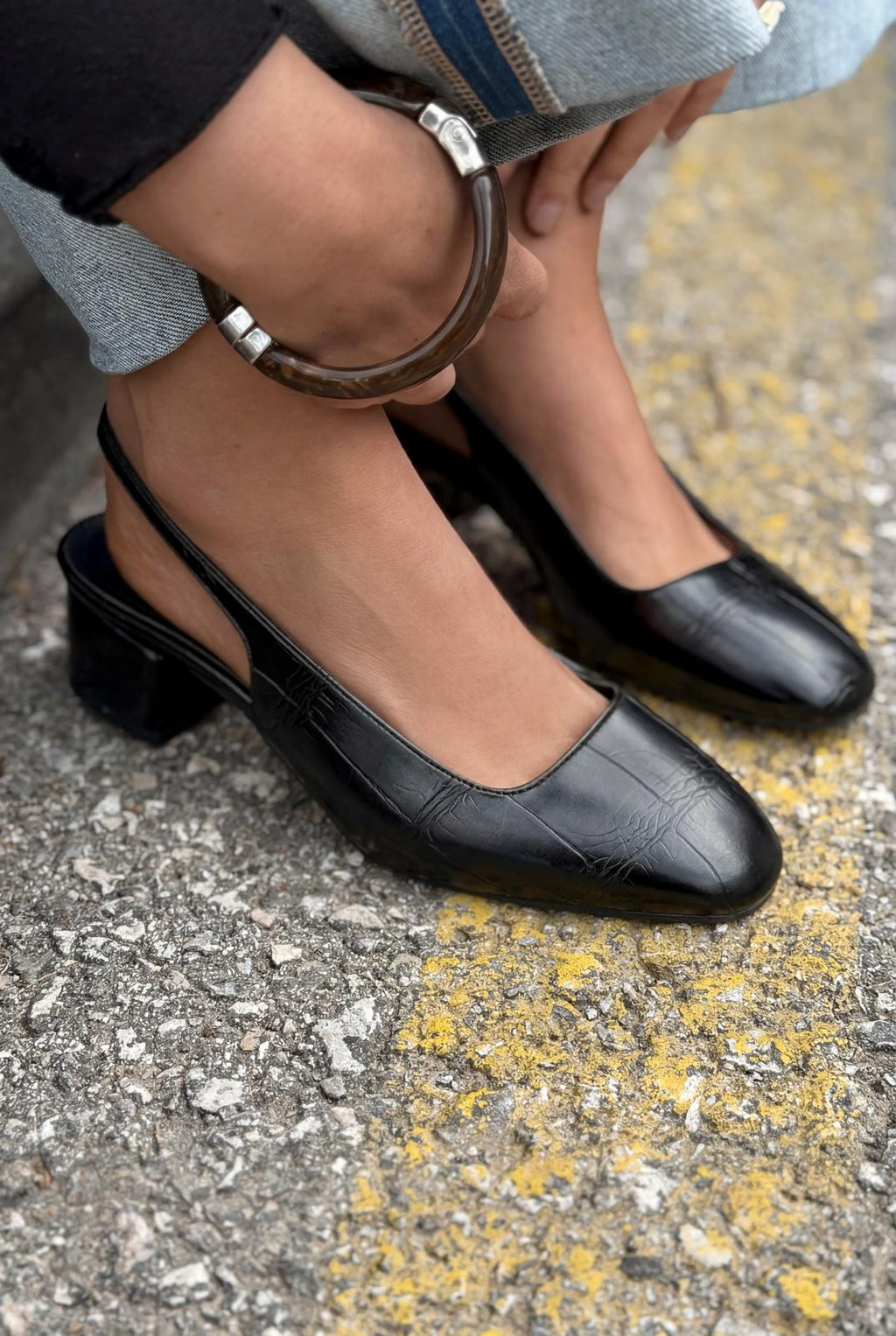 Solen Black Faux Leather Women's Mary Jane