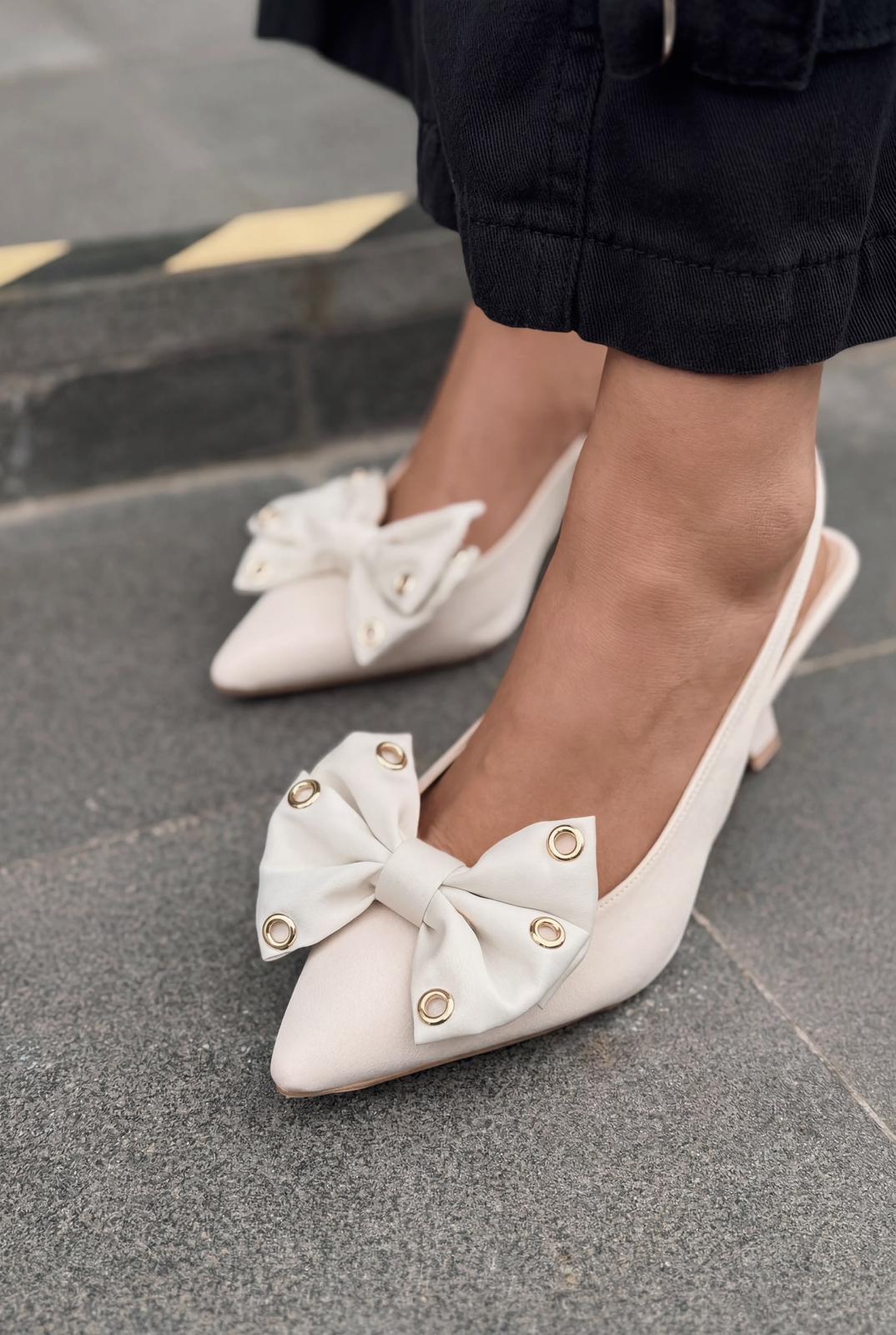 Delvonis Beige Satin Women's Stilettos