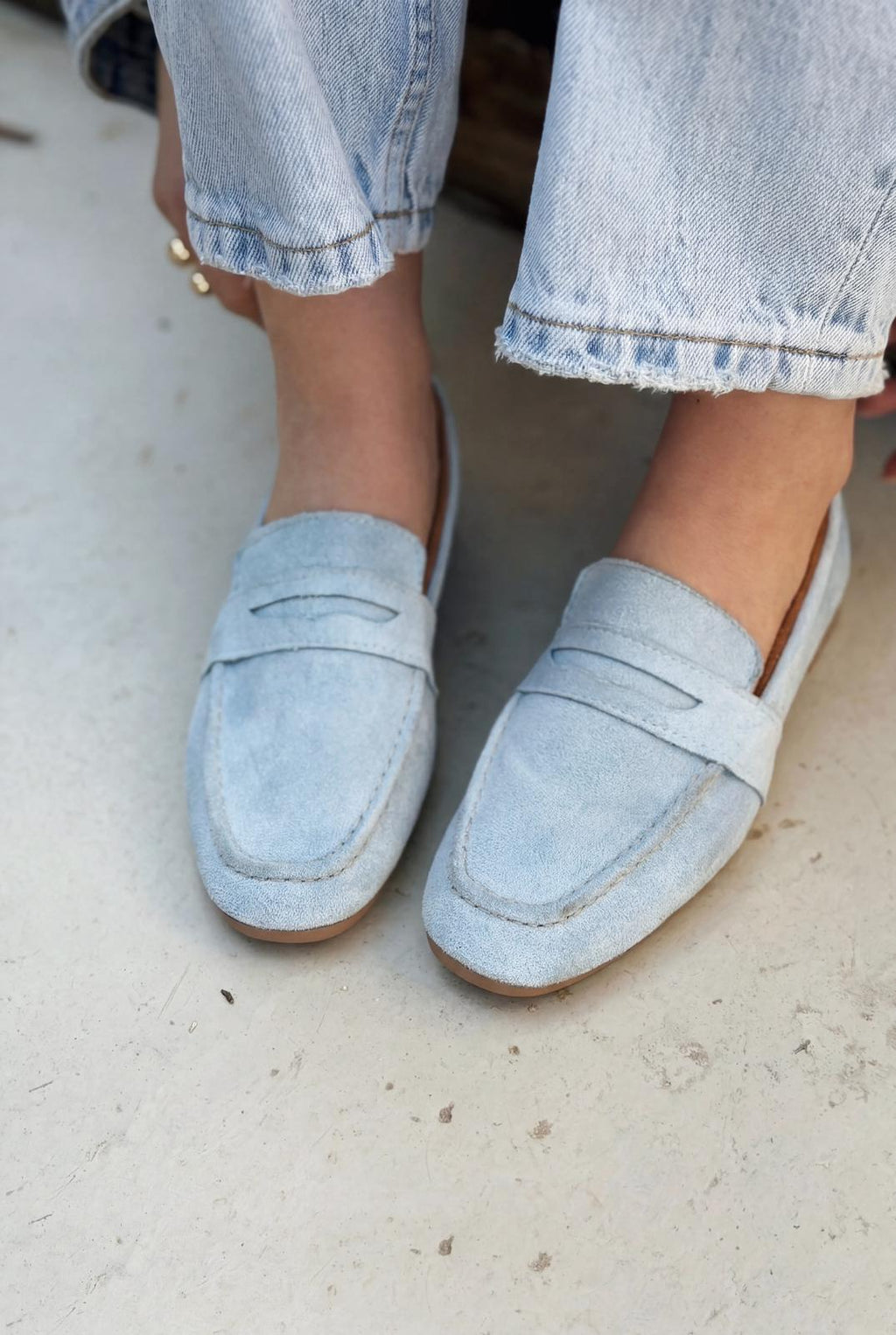 Orvino Women's Loafer Baby Blue Suede