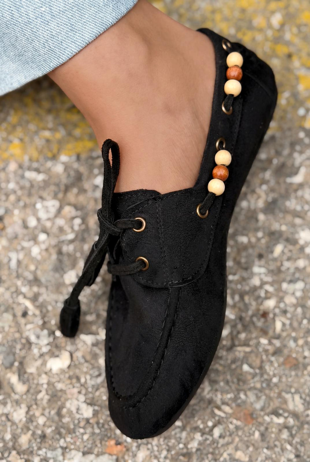 Brion Black Suede Women's Oxford Shoes