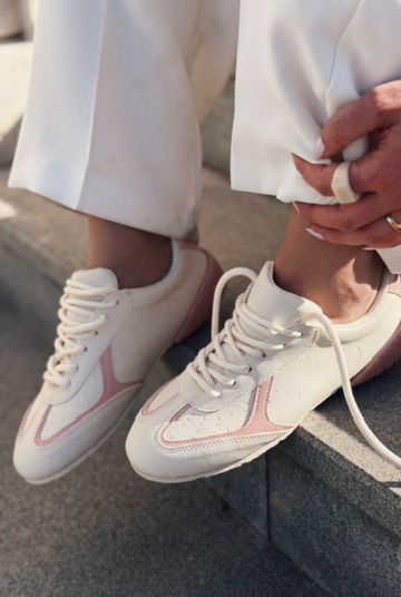 Rosven Pink Faux Leather Women's Sneakers