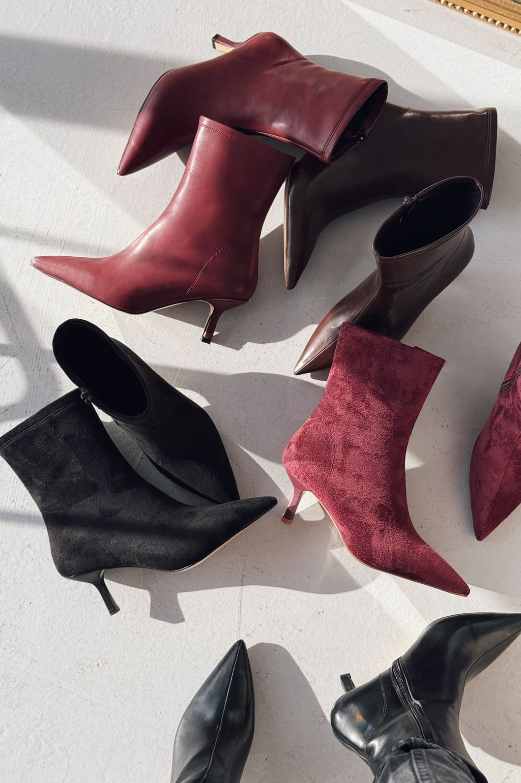 Orvex Black Suede Slim Heel Women's Boots