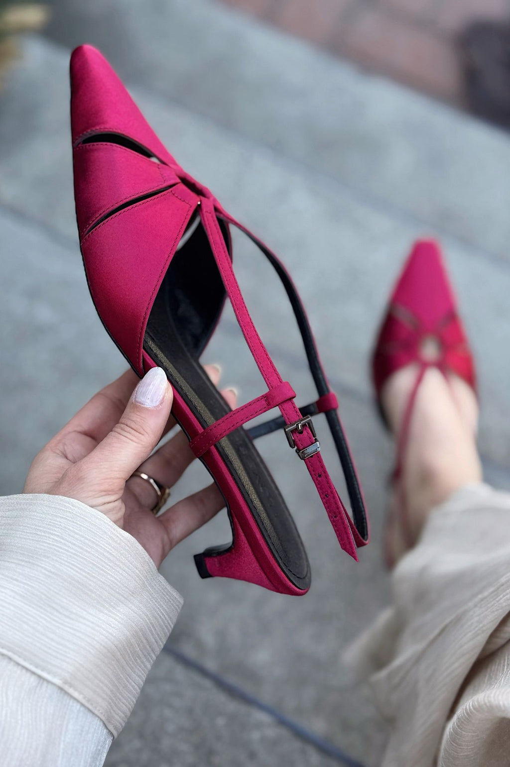 Ozeras Bordeaux Satin Women's Stilettos