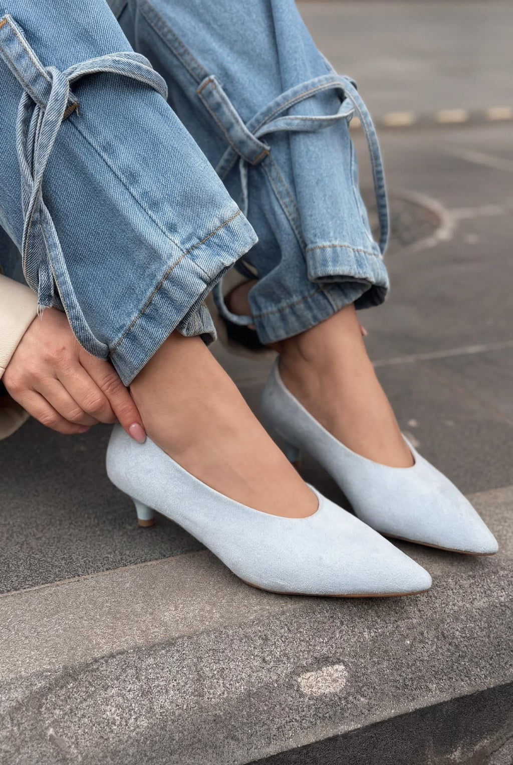 Seranis Baby Blue Suede Women's Stilettos