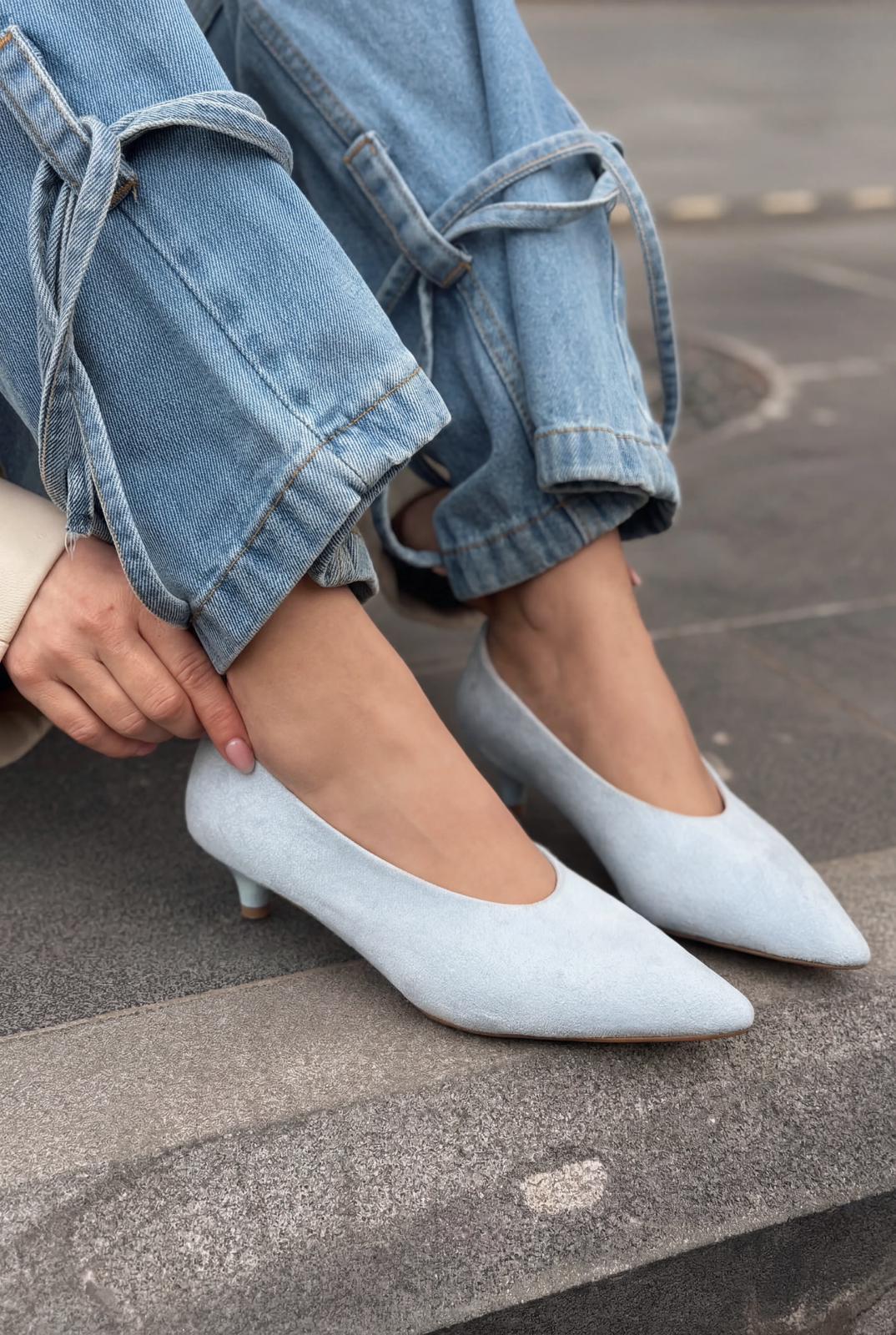 Seranis Baby Blue Suede Women's Stilettos