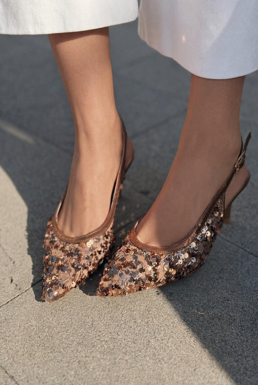 Selorine Bronze Sequin Women's Stilettos