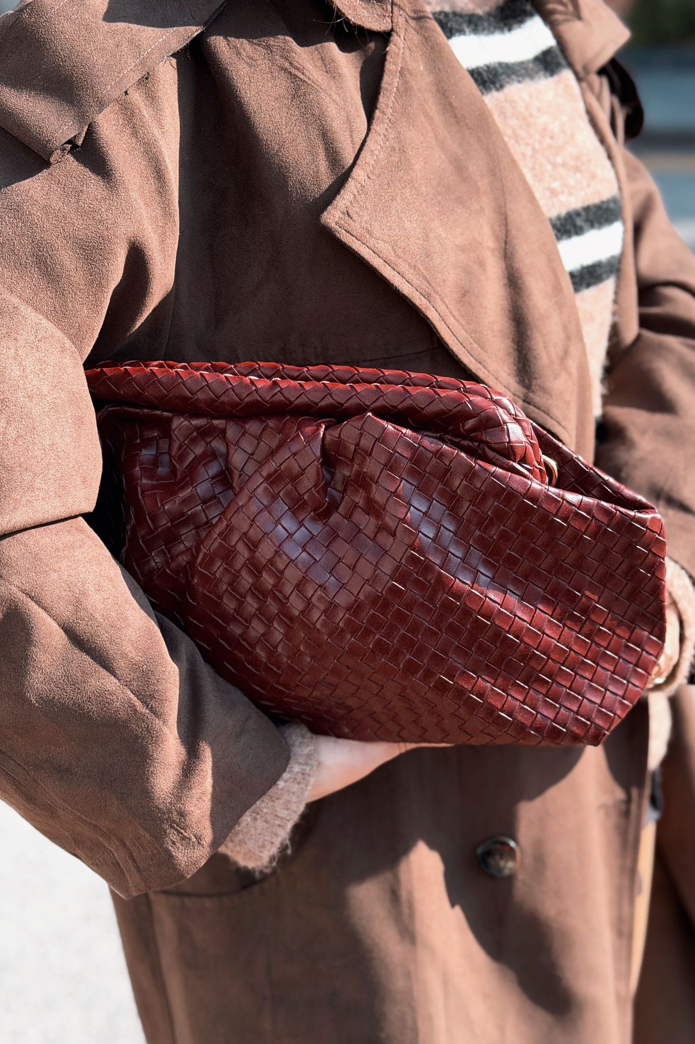 Lurine Burgundy Faux Leather Women's Clutch Bag