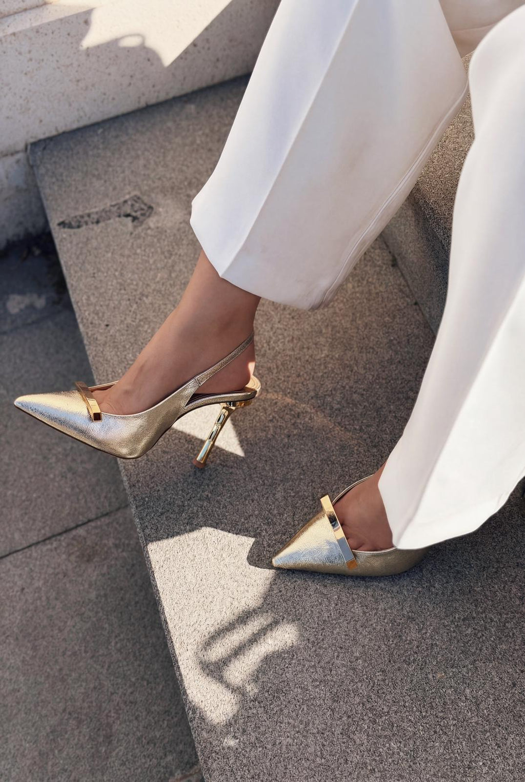 Norloven Gold Patent Faux Leather Women's Stilettos