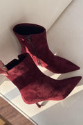 Orvex Bordeaux Suede Stiletto Heel Women's Boots