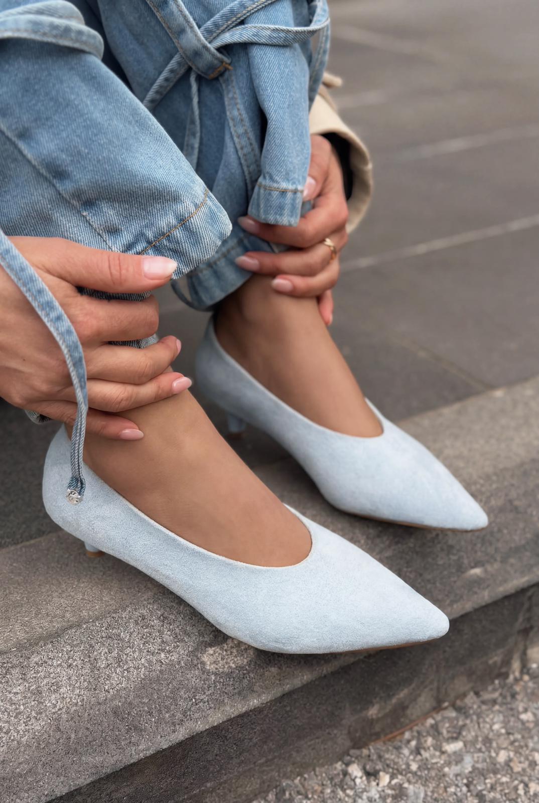 Seranis Baby Blue Suede Women's Stilettos