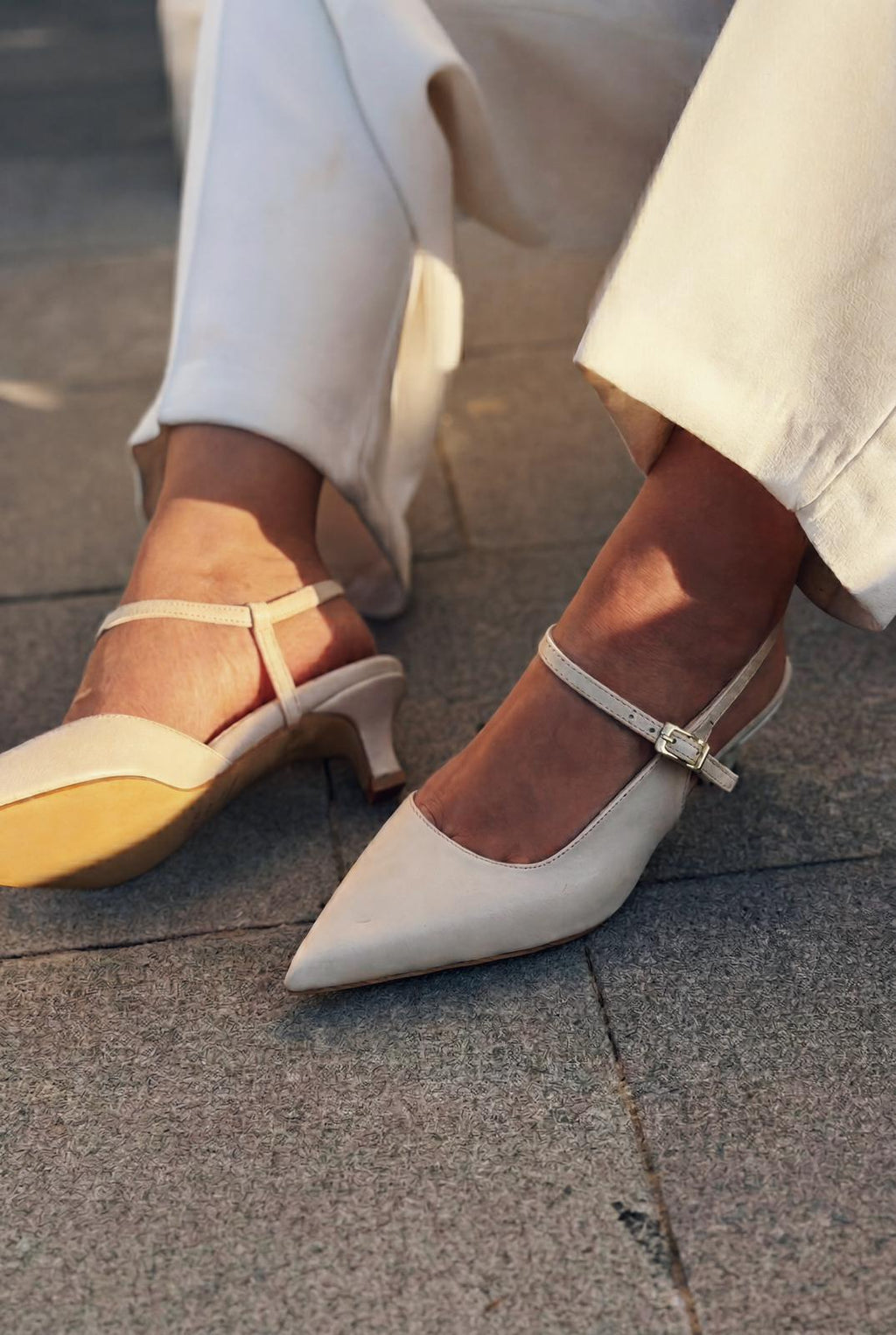 Torev Beige Faux Leather Women's Stilettos