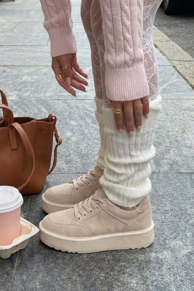 Ruvo Beige Suede Women's Sneakers