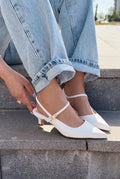 Torev White Faux Leather Women's Stilettos