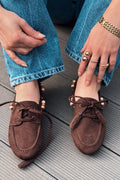 Brion Dark Brown Suede Women's Oxford Shoes