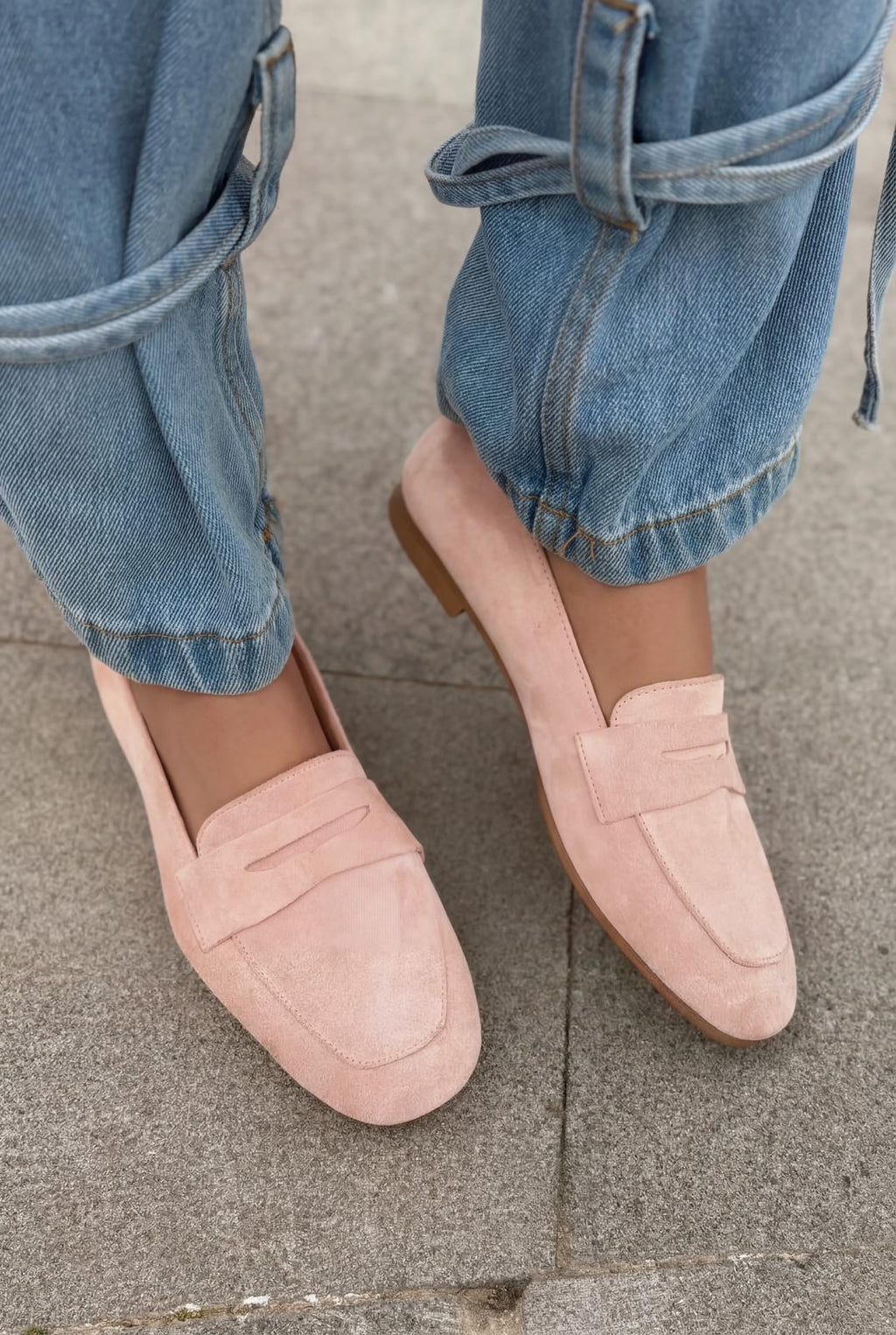 Melniel Blush Genuine Suede Women's Loafers
