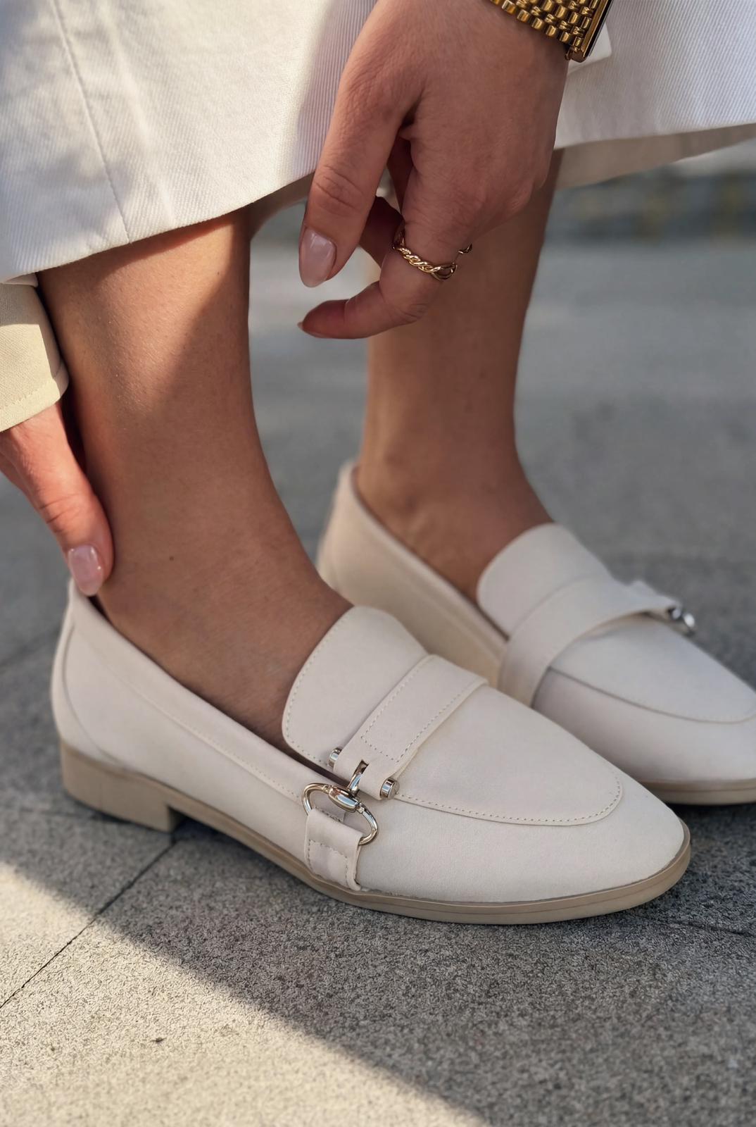 Torlax Beige Satin Women's Loafers